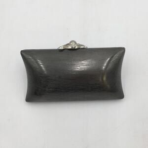 NWT Vintage Rodo Italy Brushed Grey Evening Clutch Purse w/Chain Strap